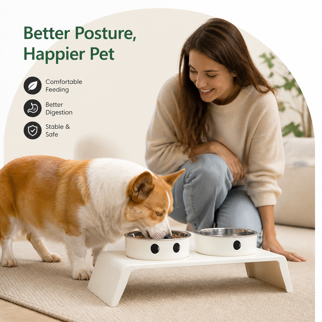 Petmarlow Elevated Stainless Steel Double-Bowl Pet Feeder (Small-Medium) – view 9