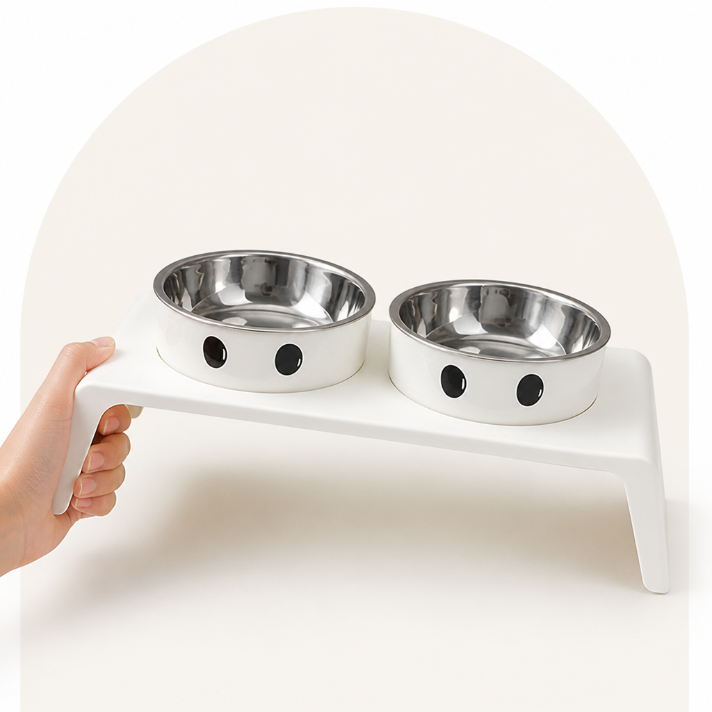 Petmarlow Elevated Stainless Steel Double-Bowl Pet Feeder (Small-Medium) – view 10