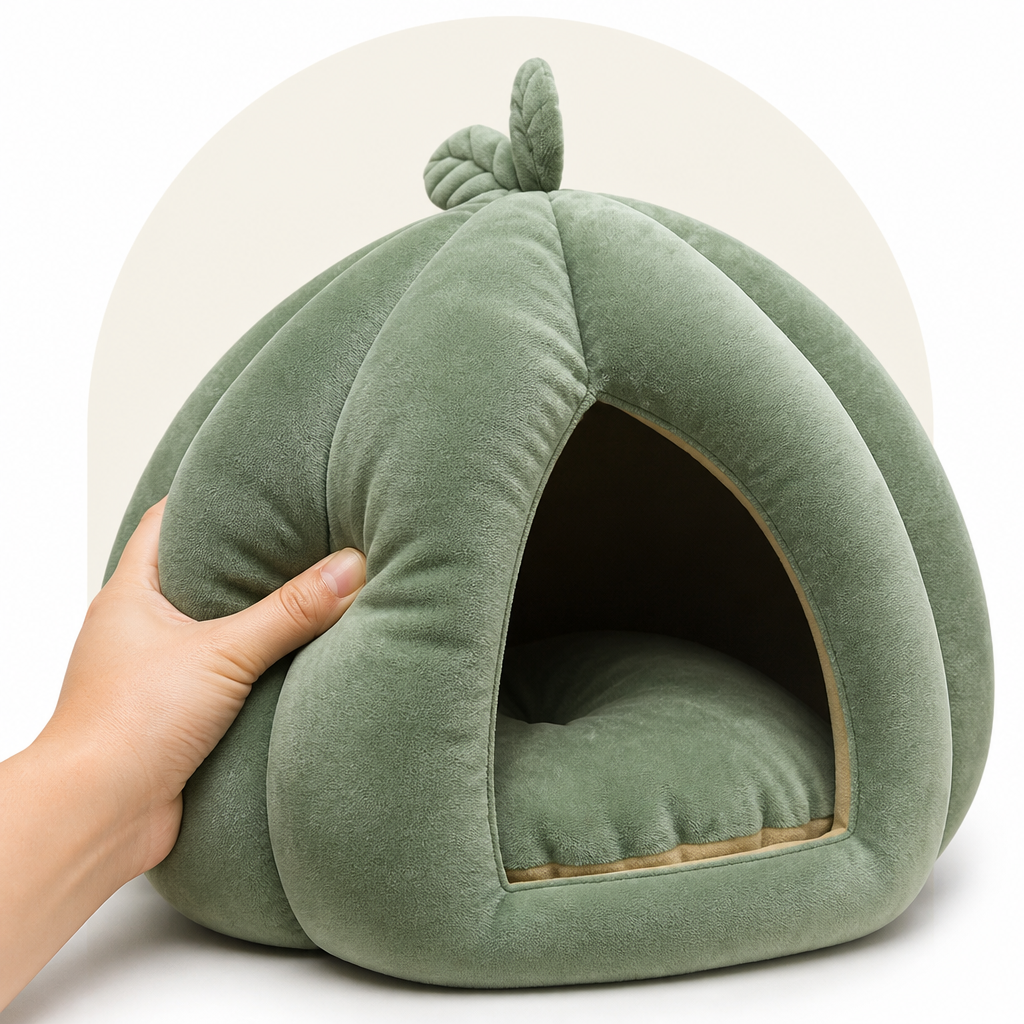 Petmarlow Enclosed Pumpkin & Thick Flannel Pet Bed – view 8