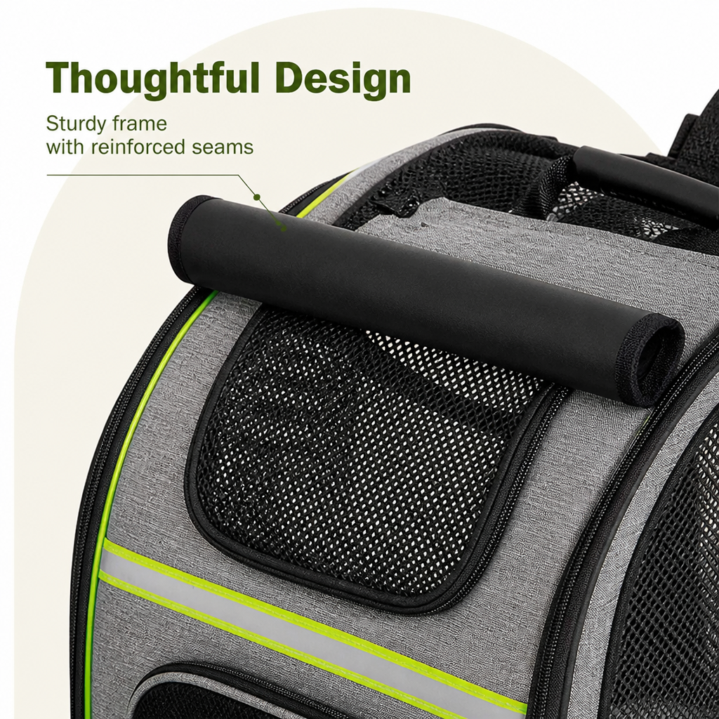 DogBedHouse Expandable Breathable Mesh Cat Carrier Backpack (Integrated Shade Cover) – view 8