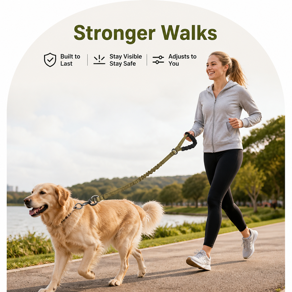 Petmarlow Explosion-Proof Double-Sided Reflective Adjustable Dog Leash (Medium & Large) – view 9