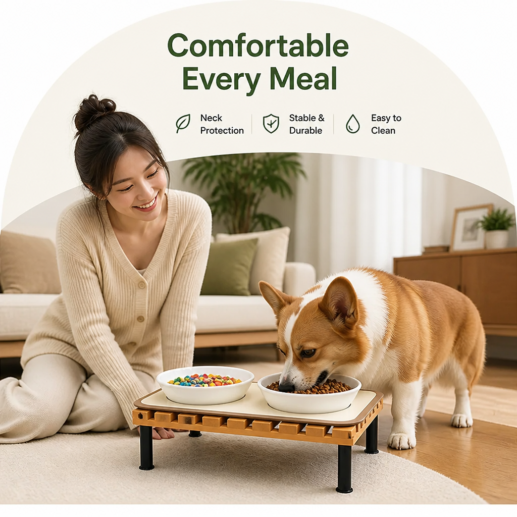 Petmarlow Fixed-Height Ergonomic Plastic Feeding Stand – view 8