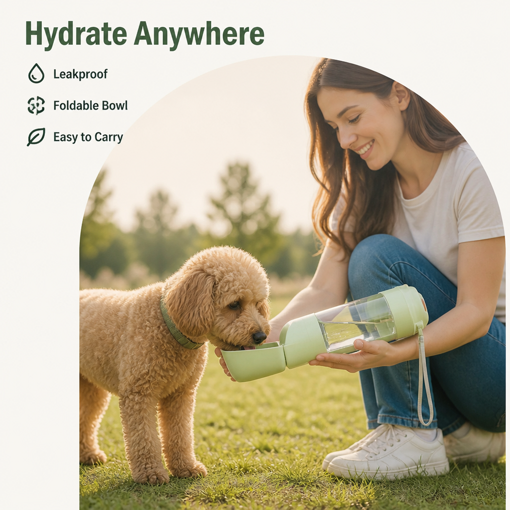 Petmarlow Foldable 2-in-1 Travel Water Bottle & Feeder – view 9