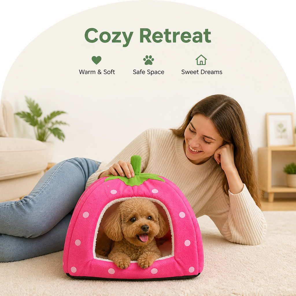 Petmarlow Foldable Plush Pet House Bed – view 11