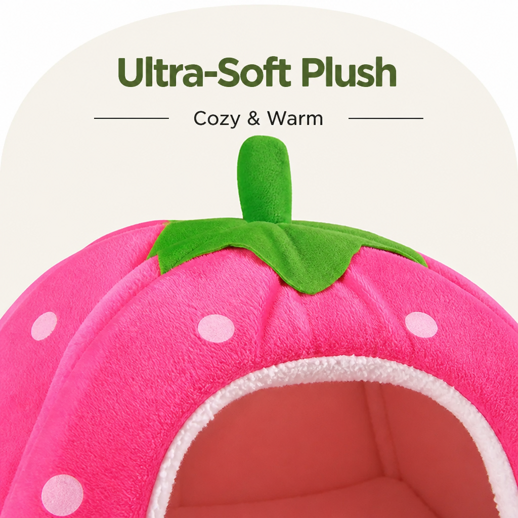 Petmarlow Foldable Plush Pet Tent (Strawberry Shape) – view 9