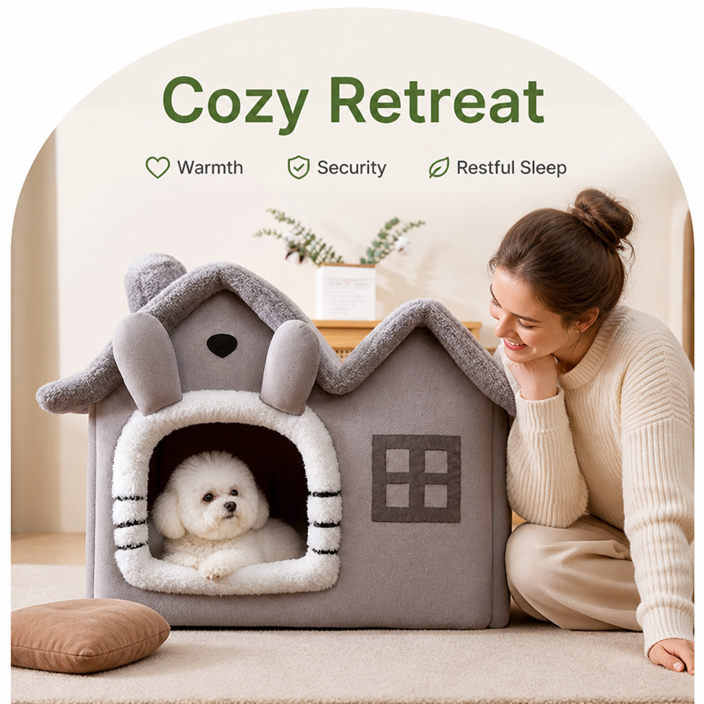 Petmarlow Foldable Plush & Warm Pet House – view 7
