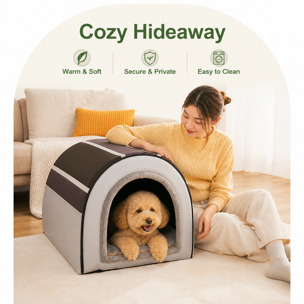 Petmarlow Foldable & Washable Enclosed Dog Bed (Removable Nest) – view 8