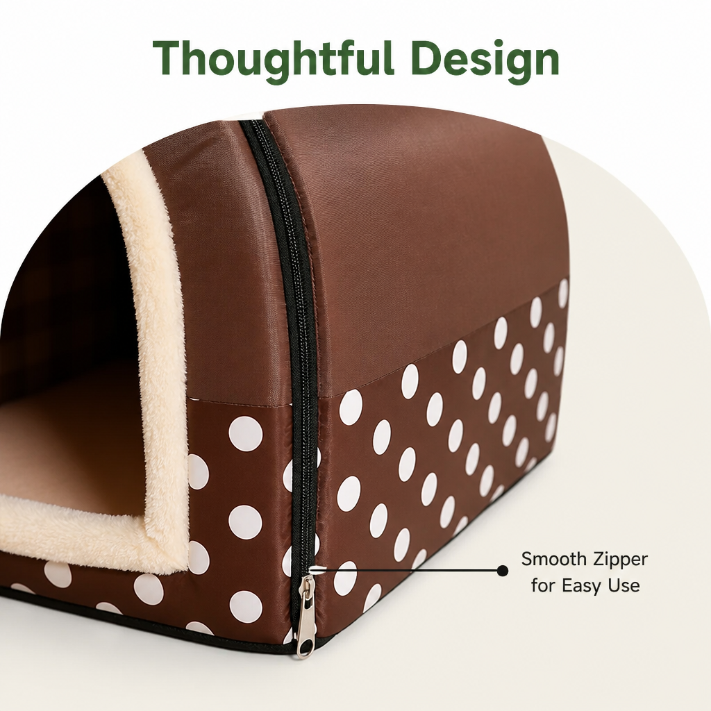 Petmarlow Foldable & Washable Enclosed Plush Dog Bed (Removable Cushion) – view 7