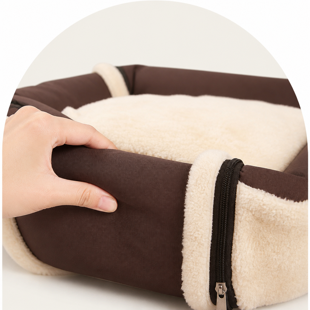 Petmarlow Foldable & Washable Enclosed Plush Dog Bed (Removable Cushion) – view 9