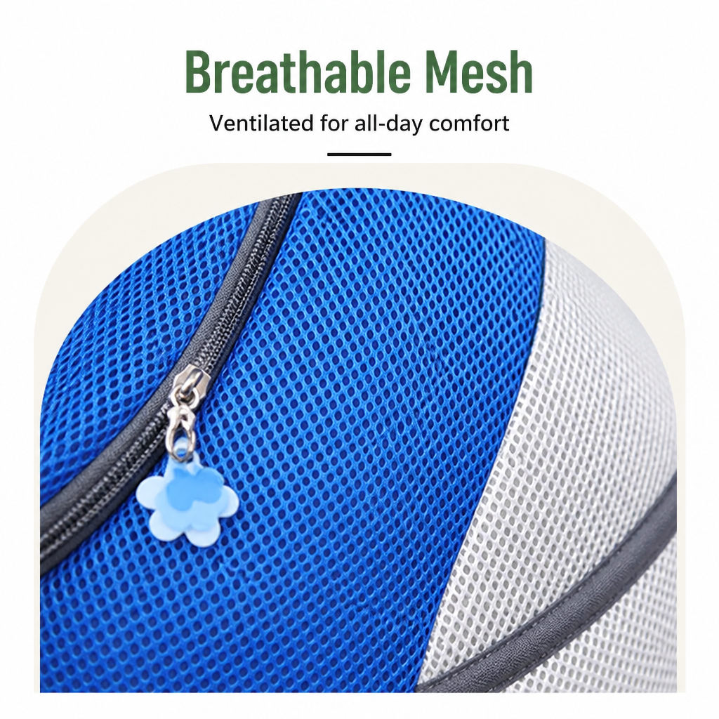 Petmarlow Hands-Free & Safety Lock Oxford Mesh Dog Carrier Backpack (Machine-Washable) – view 13