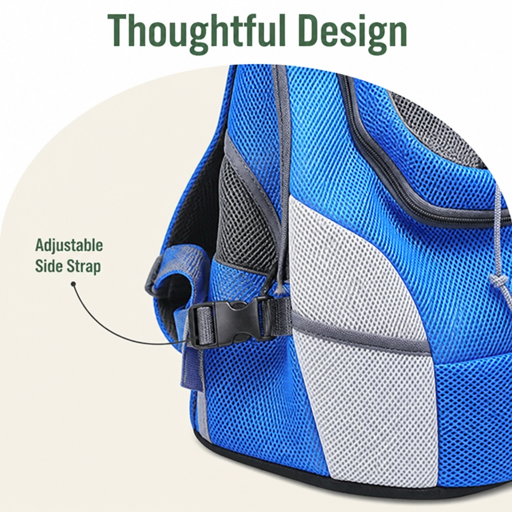 Petmarlow Hands-Free & Safety Lock Oxford Mesh Dog Carrier Backpack (Machine-Washable) – view 14