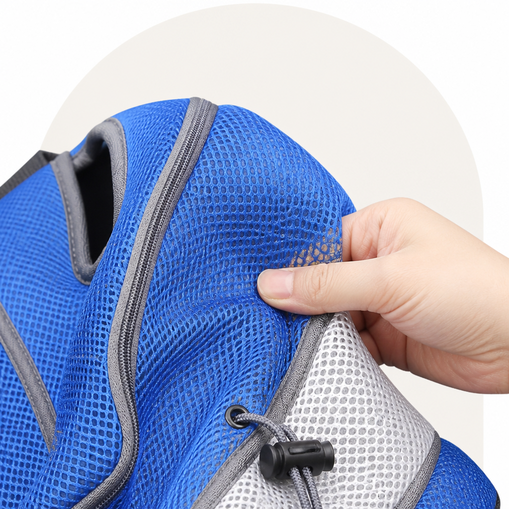 Petmarlow Hands-Free & Safety Lock Oxford Mesh Dog Carrier Backpack (Machine-Washable) – view 16