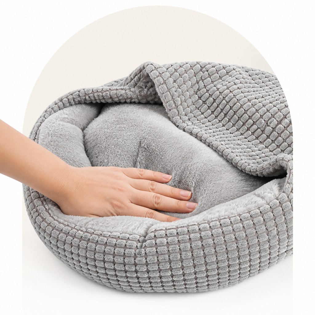 Petmarlow Hooded Plush & Non-Slip Cave Bed (Machine Washable) – view 8