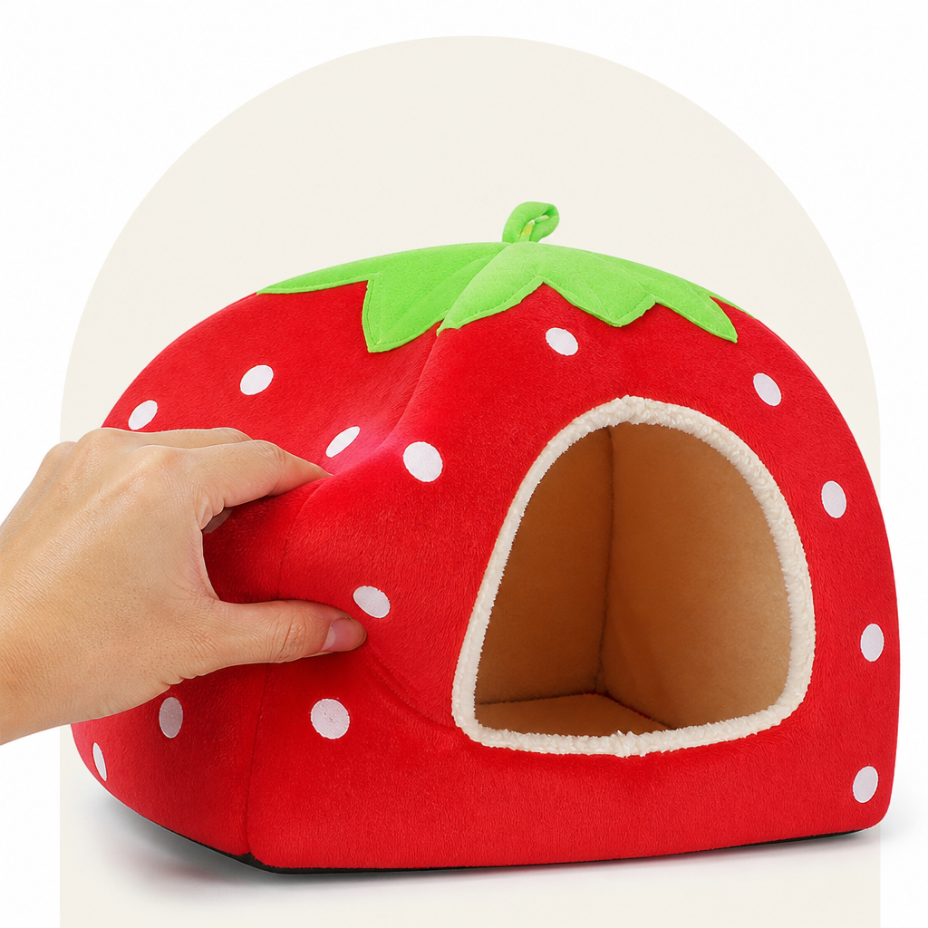 Petmarlow Hooded Plush Pet Cave Bed (Removable Cushion) – view 10