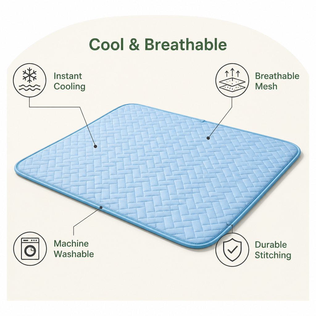 Petmarlow Ice Silk & Breathable Mesh Cooling Mat (Machine Washable) – view 7