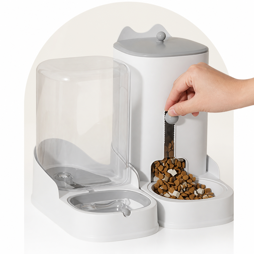 Petmarlow Large Capacity Gravity-Fed Ceramic Pet Feeder & Water Dispenser – view 12