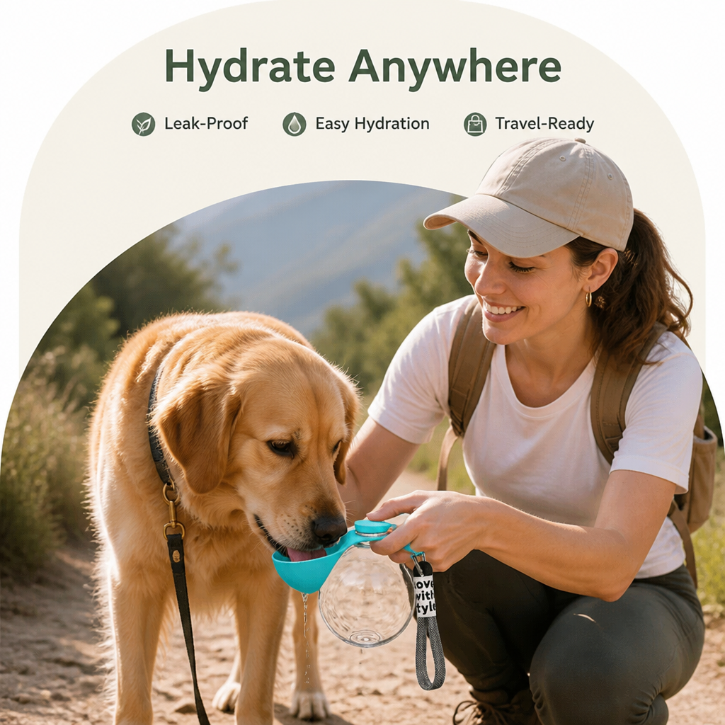 Petmarlow Leak-Proof Collapsible Silicone Travel Pet Water Bottle (285ml) – view 7