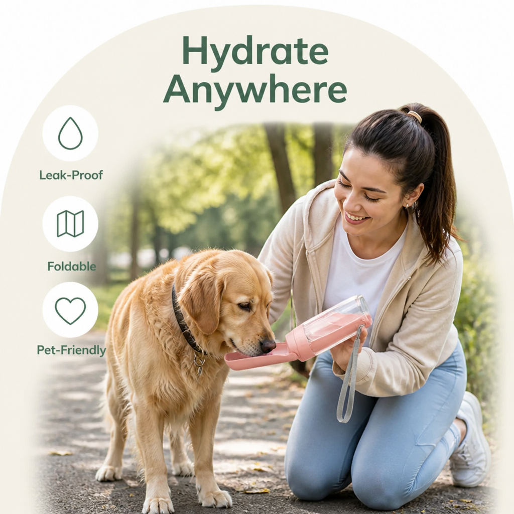 Petmarlow Leak-Proof & Foldable Pet Water Bottle (18.6 fl oz) – view 7