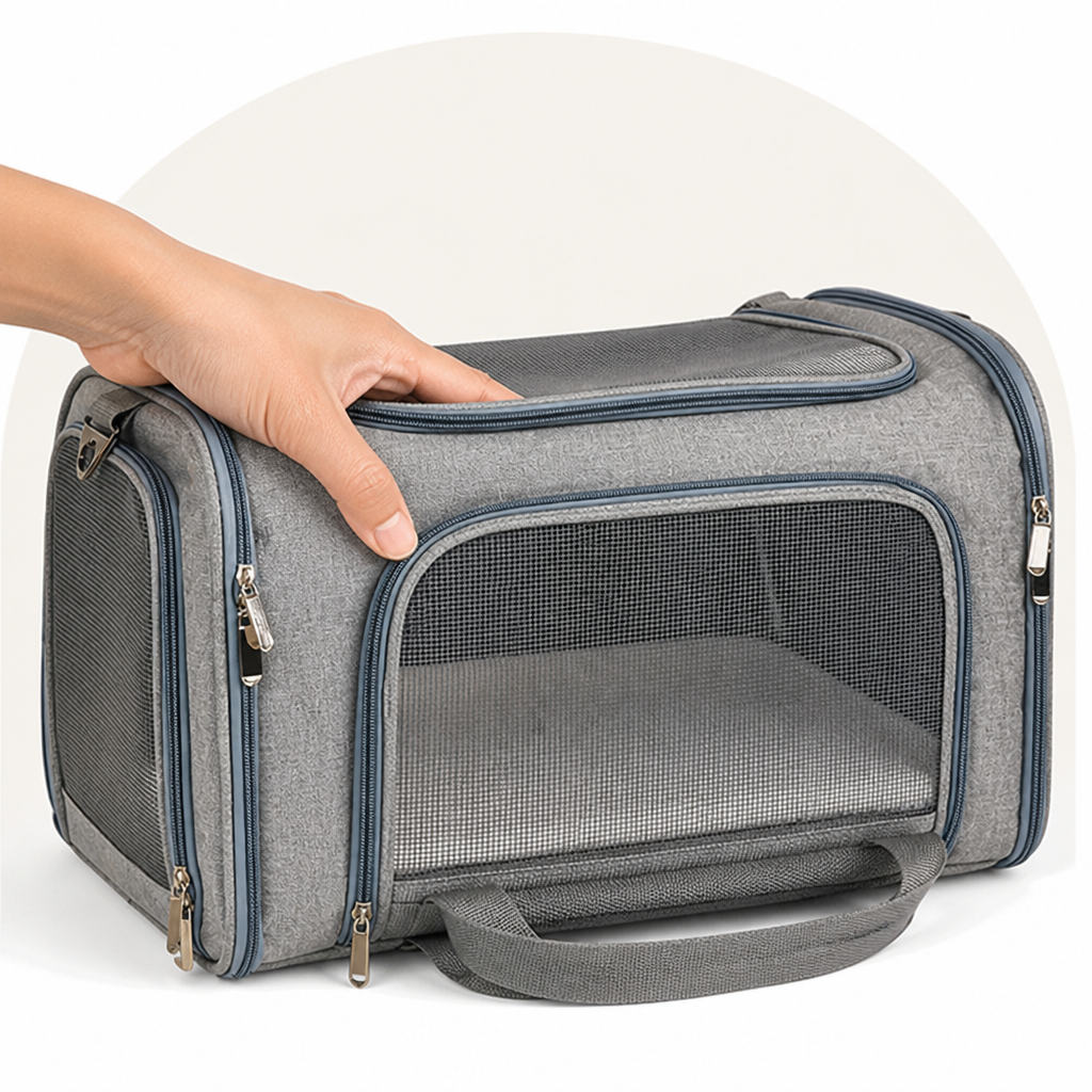 Petmarlow Lightweight Collapsible Mesh Pet Carrier (Adjustable Strap) – view 7