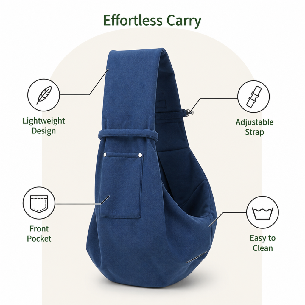 Petmarlow Lightweight Polyester Crossbody Pet Sling Carrier (Fits Up To 12 Lbs) – view 9