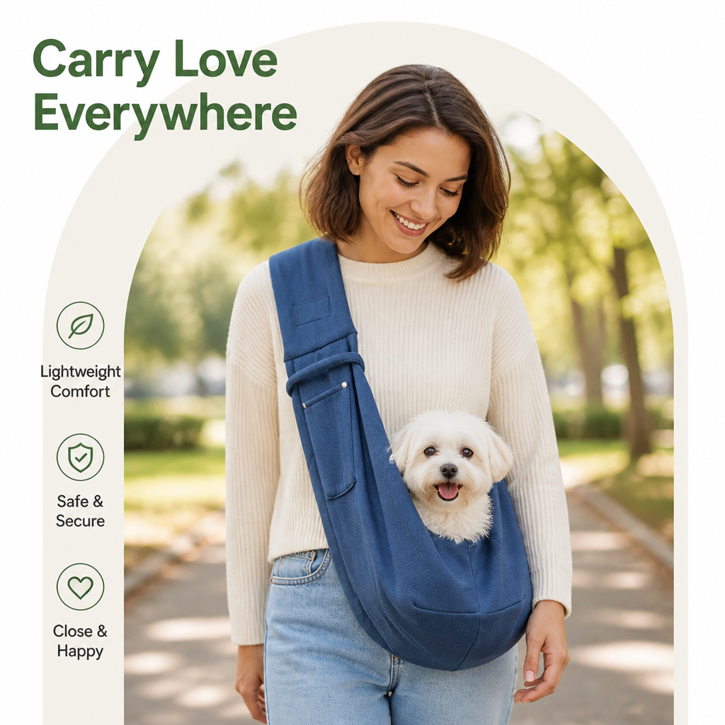 Petmarlow Lightweight Polyester Crossbody Pet Sling Carrier (Fits Up To 12 Lbs) – view 12
