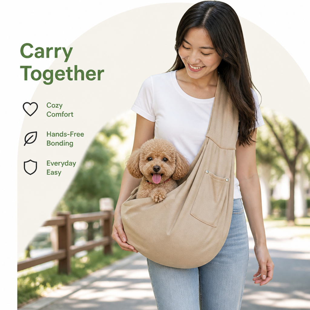 DogBedHouse Lightweight Polyester Single-Shoulder Sling Carrier (Phone Pocket) – view 15