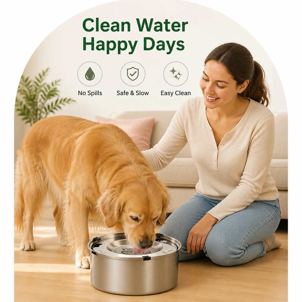 Petmarlow No-Spill Floating Stainless Steel Dog Bowl – view 8