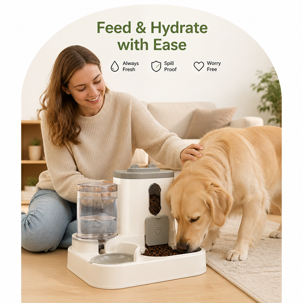 Petmarlow Non-Electric Dual-Bin Spill-Proof Feeder & Waterer – view 9