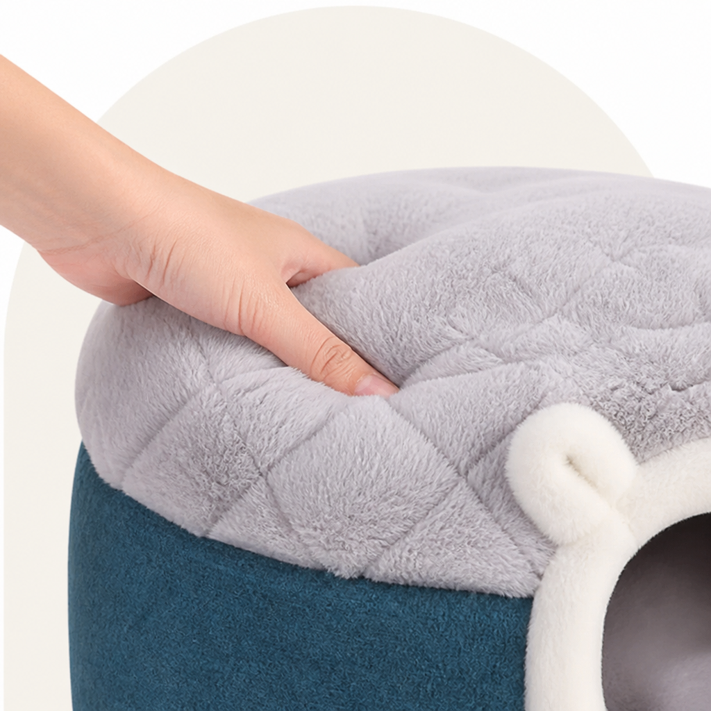 Petmarlow Plush Convertible Pop-Top Pet Bed (Removable Cushion) – view 8