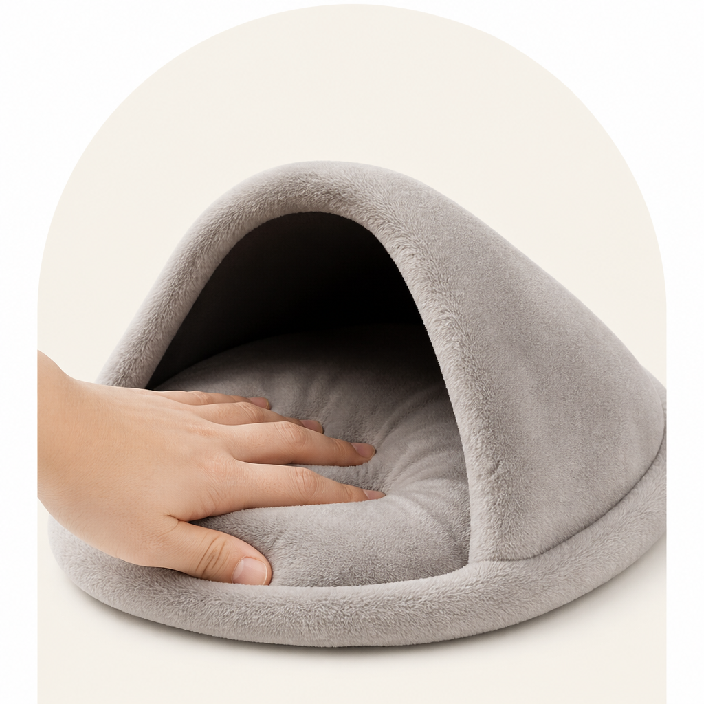 Petmarlow Plush Coral Velvet & Cotton-Filled Pet Teepee – view 8