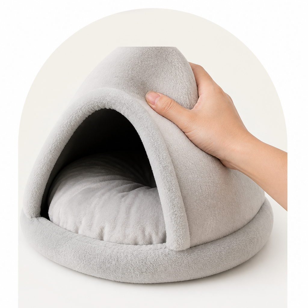 Petmarlow Plush Coral Velvet & PP Cotton Pet Teepee – view 8