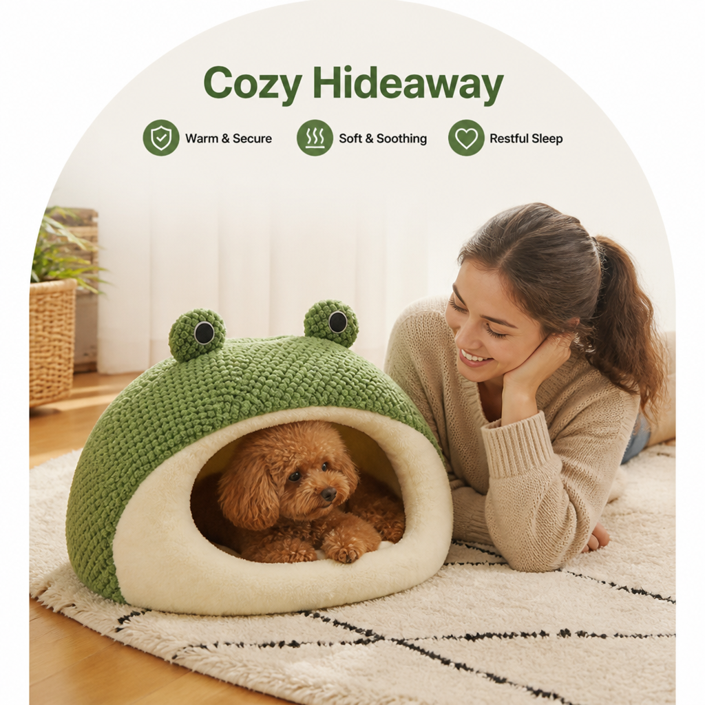 Petmarlow Plush Enclosed Waterproof & Anti-Slip Pet Bed (Removable Cushion) – view 8