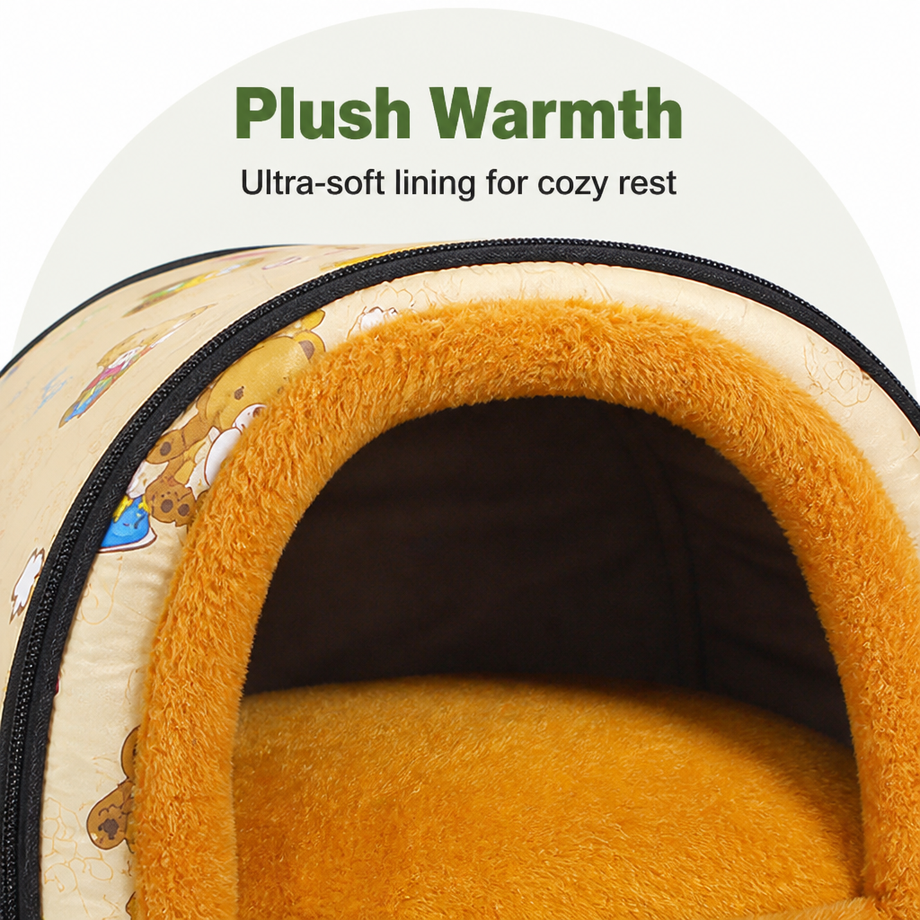 Petmarlow Plush Insulated Half-Closed Dog Bed (Machine Washable Cover) – view 14