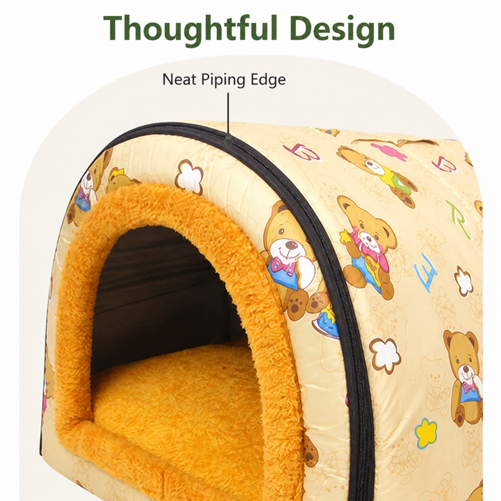 Petmarlow Plush Insulated Half-Closed Dog Bed (Machine Washable Cover) – view 15