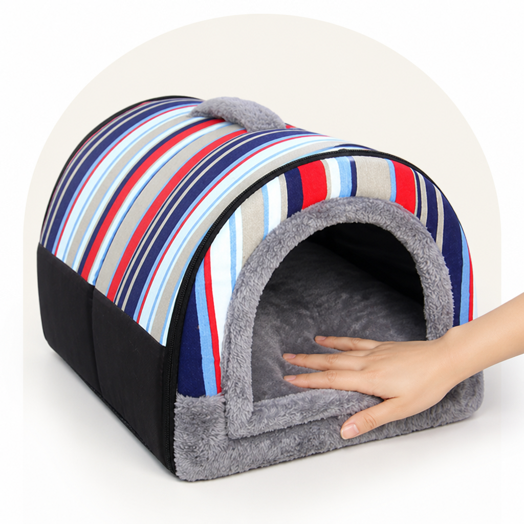 Petmarlow Plush Insulated Half-Closed Dog Bed (Machine Washable Cover) – view 17