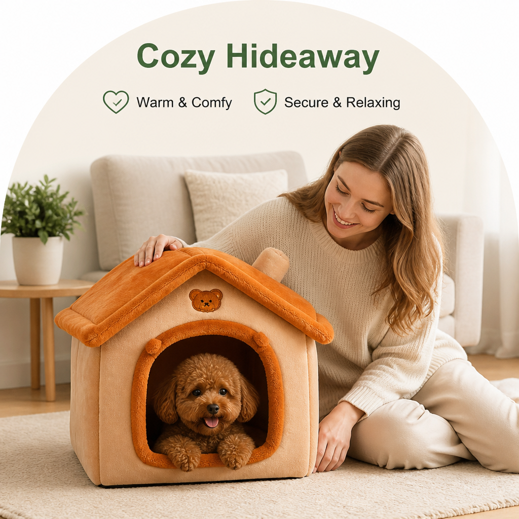 Petmarlow Plush & Insulated Pet Cave Bed (Removable Cushion) – view 7