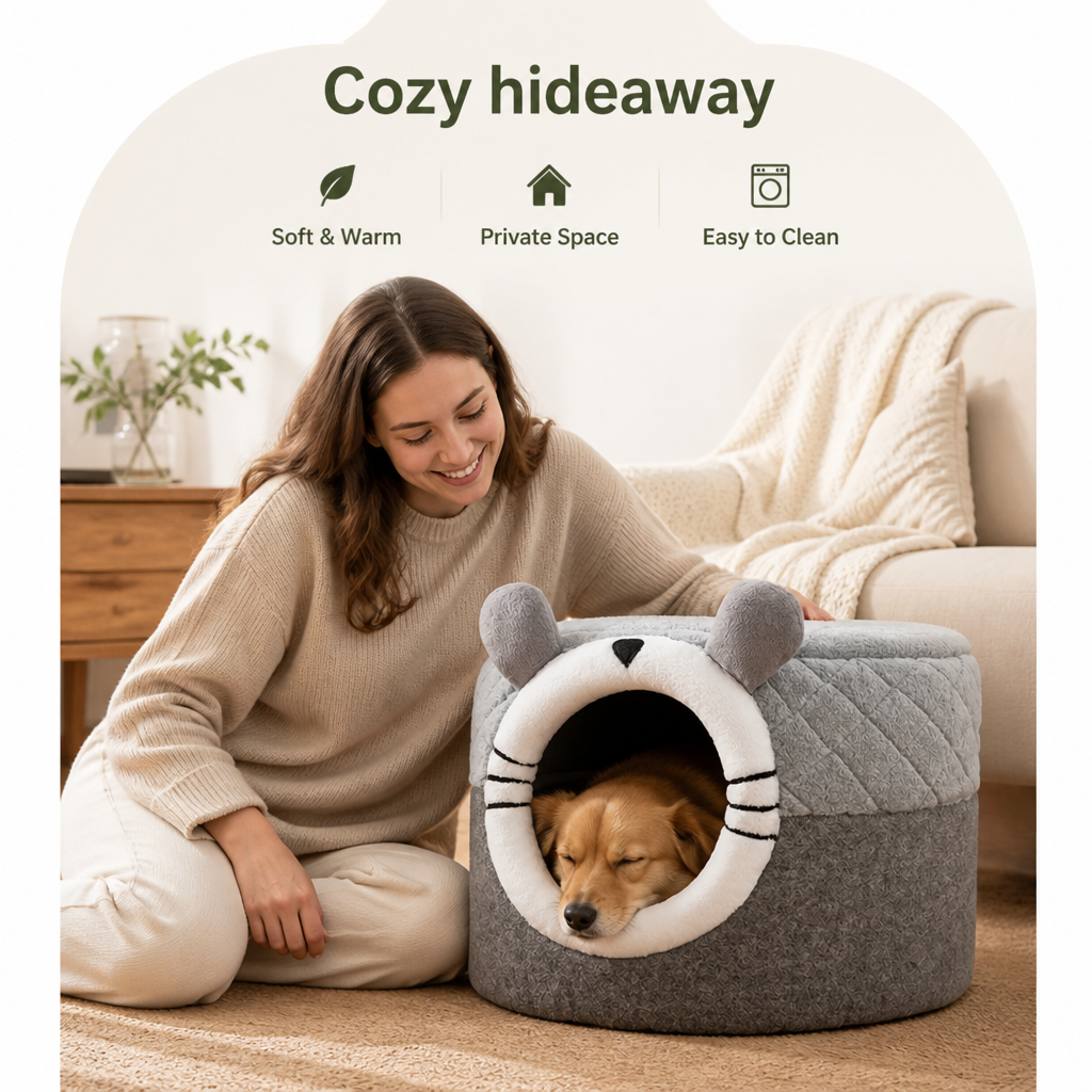 DogBedHouse Plush Insulated Pet Tent (Removable Cushion) – view 9