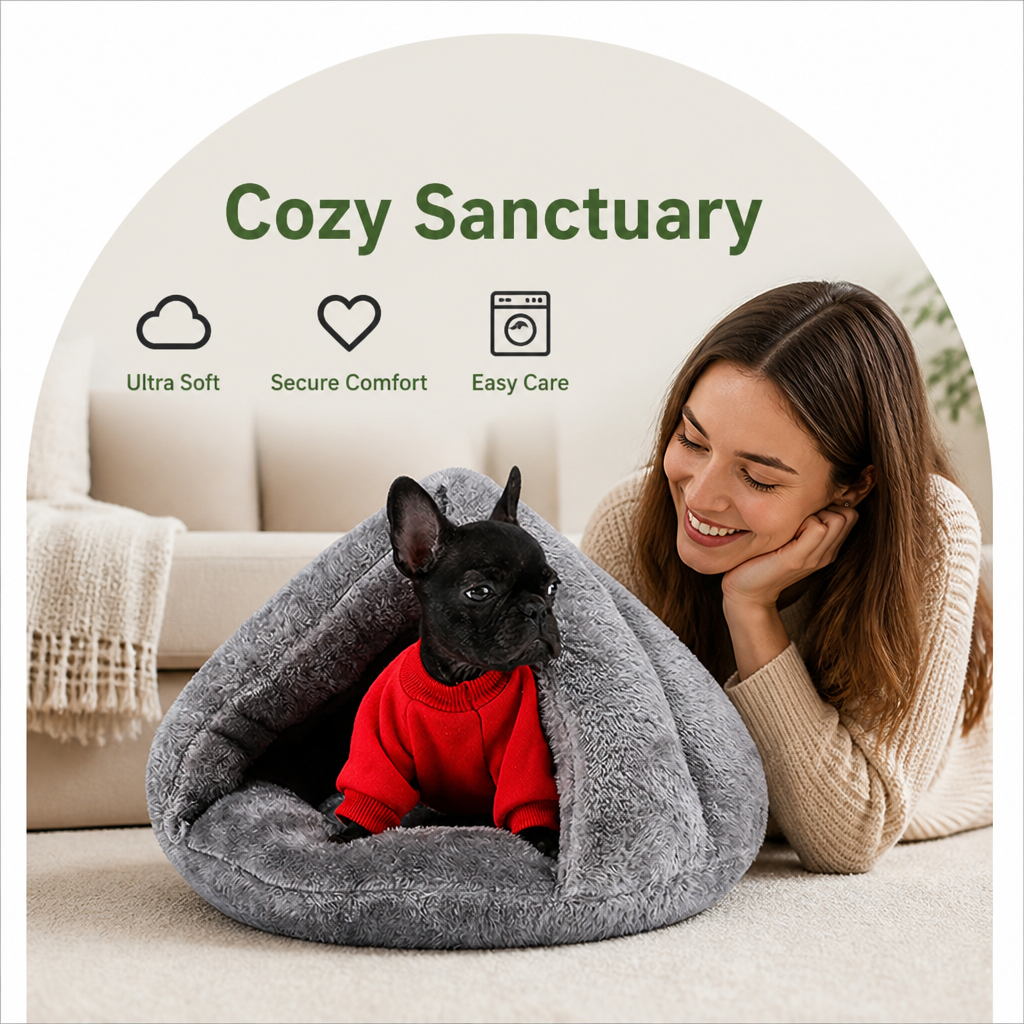 DogBedHouse Plush & Machine-Washable Round Nest Dog Bed – view 7