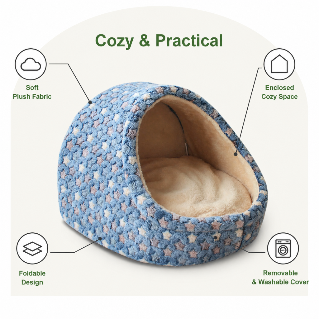 Petmarlow Plush Velvet Foldable Dog Bed (Removable Cover) – view 8