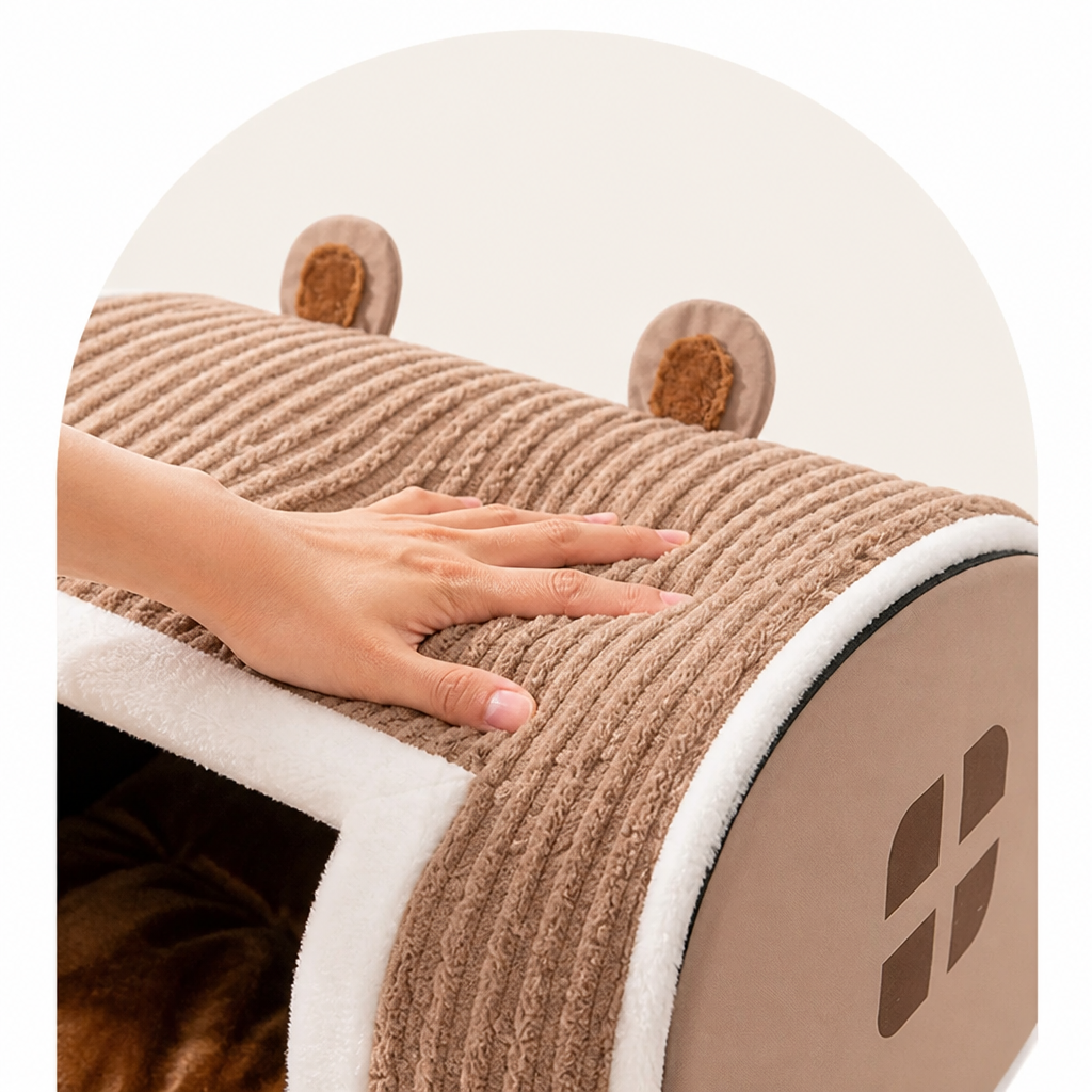 Petmarlow Plush Warm Cave Dog Bed (Removable Washable Pad) – view 8
