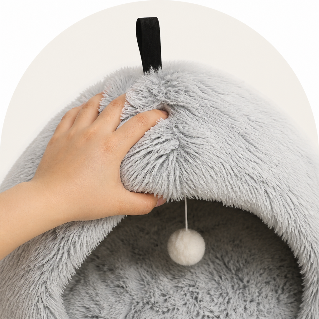 Petmarlow Plush Warm Non-Slip Hooded Pet Bed – view 17
