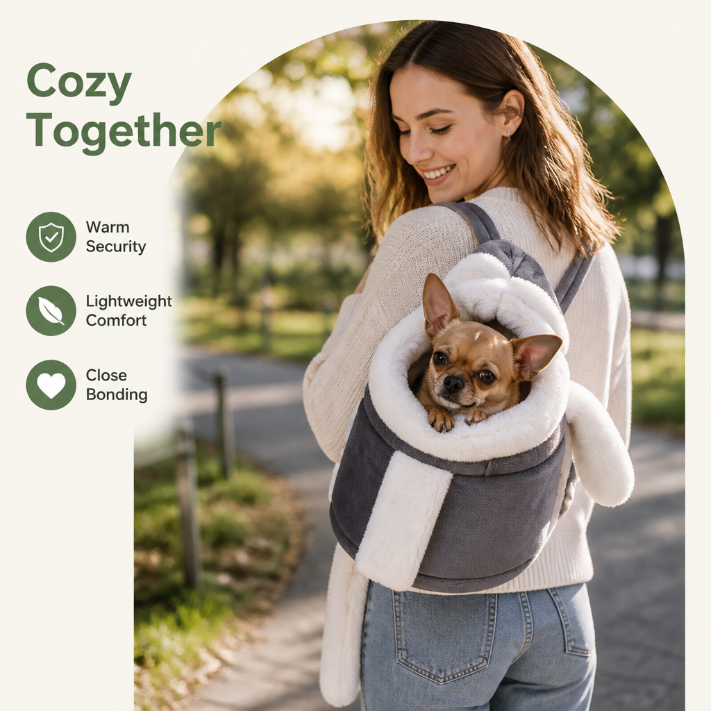 Petmarlow Plush Winter-Lined Pet Carrier Backpack – view 8