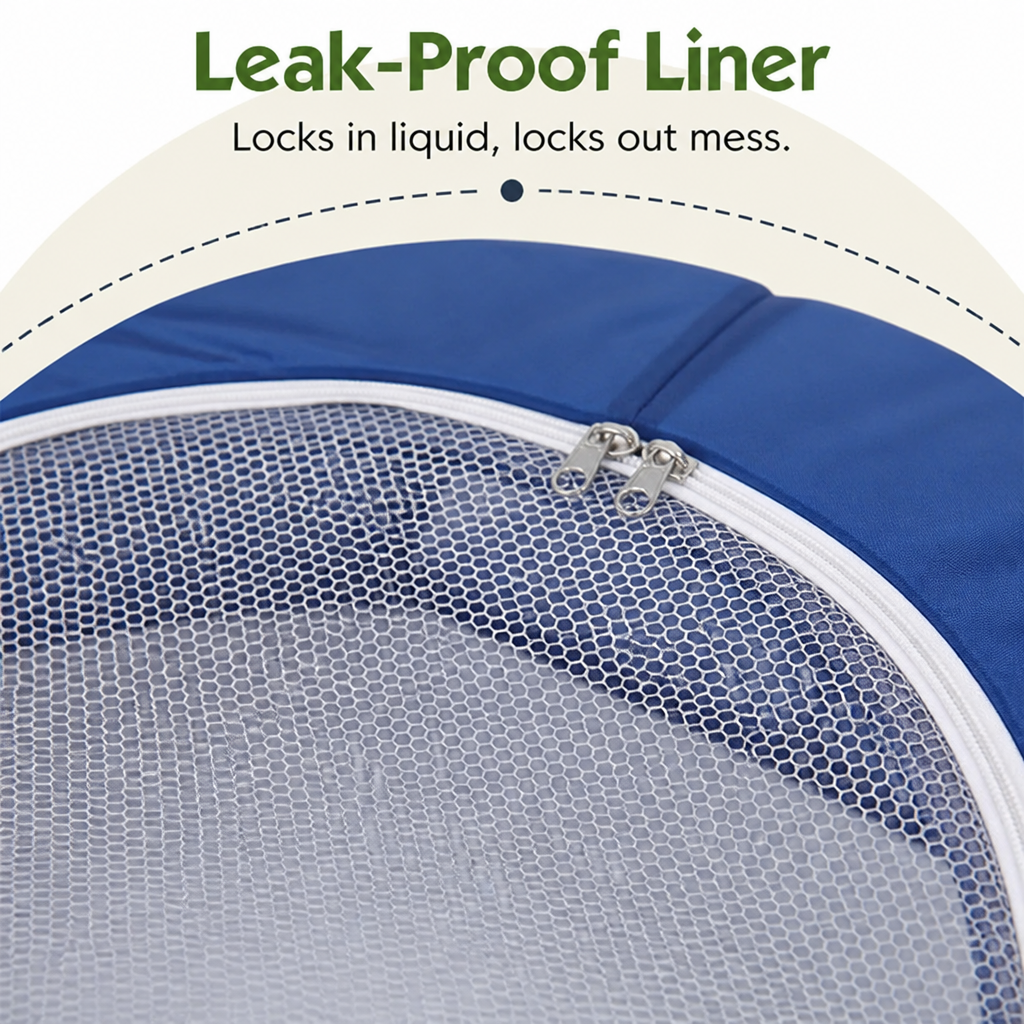 Petmarlow Pop-Up & Foldable Transparent Mesh Pet Playpen (Water-Absorbing Liner) – view 7