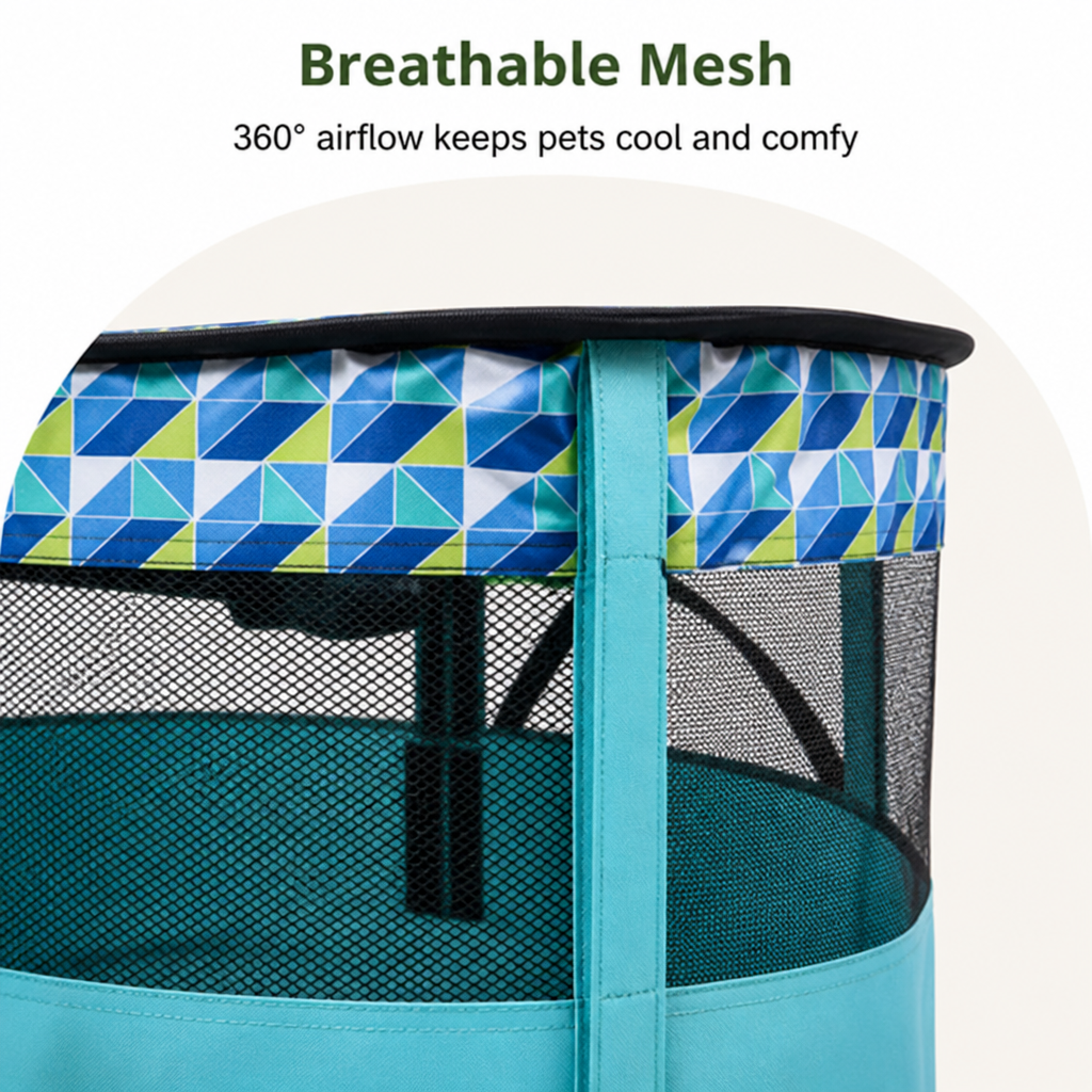 Petmarlow Portable Foldable Breathable Mesh Pet Playpen – view 7