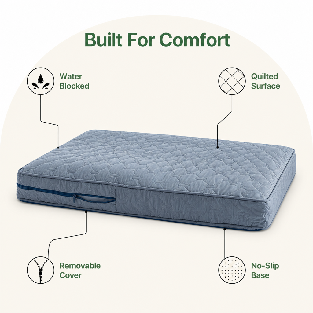 DogBedHouse Quilted Waterproof Washable Dog Bed Cover (Removable) – view 12