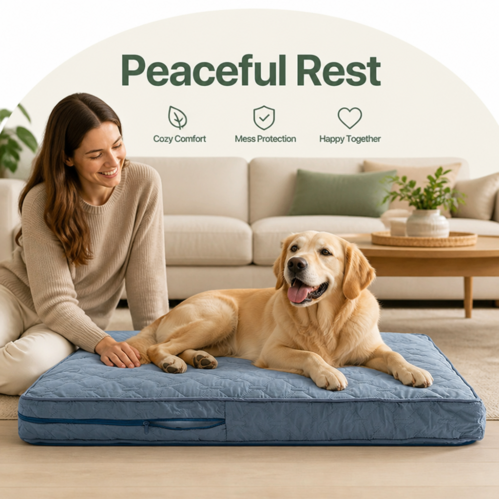DogBedHouse Quilted Waterproof Washable Dog Bed Cover (Removable) – view 15