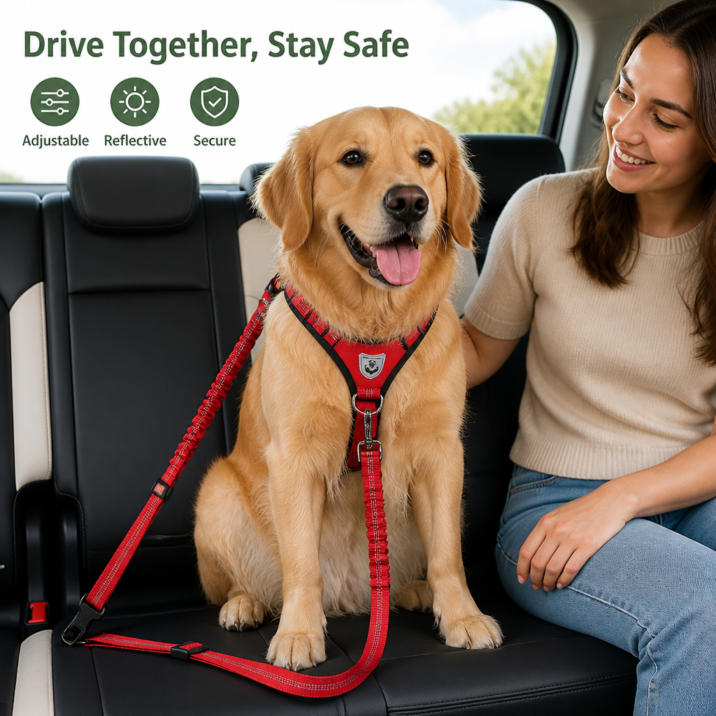 DogBedHouse Reflective & Adjustable Car Seat Leash (Quick-Release) – view 20