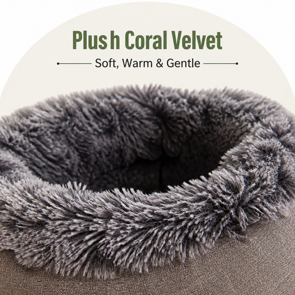 Petmarlow Self-Warming Coral Velvet Pet Cave Bed – view 7