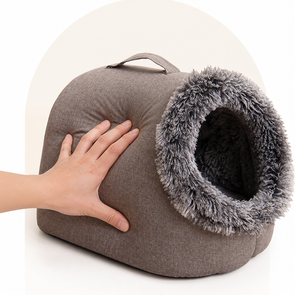Petmarlow Self-Warming Coral Velvet Pet Cave Bed – view 10