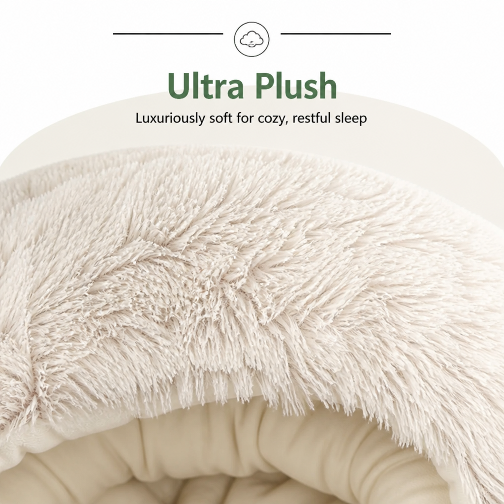 Petmarlow Self-Warming Plush & Convertible Round Nest Bed (40cm) – view 7